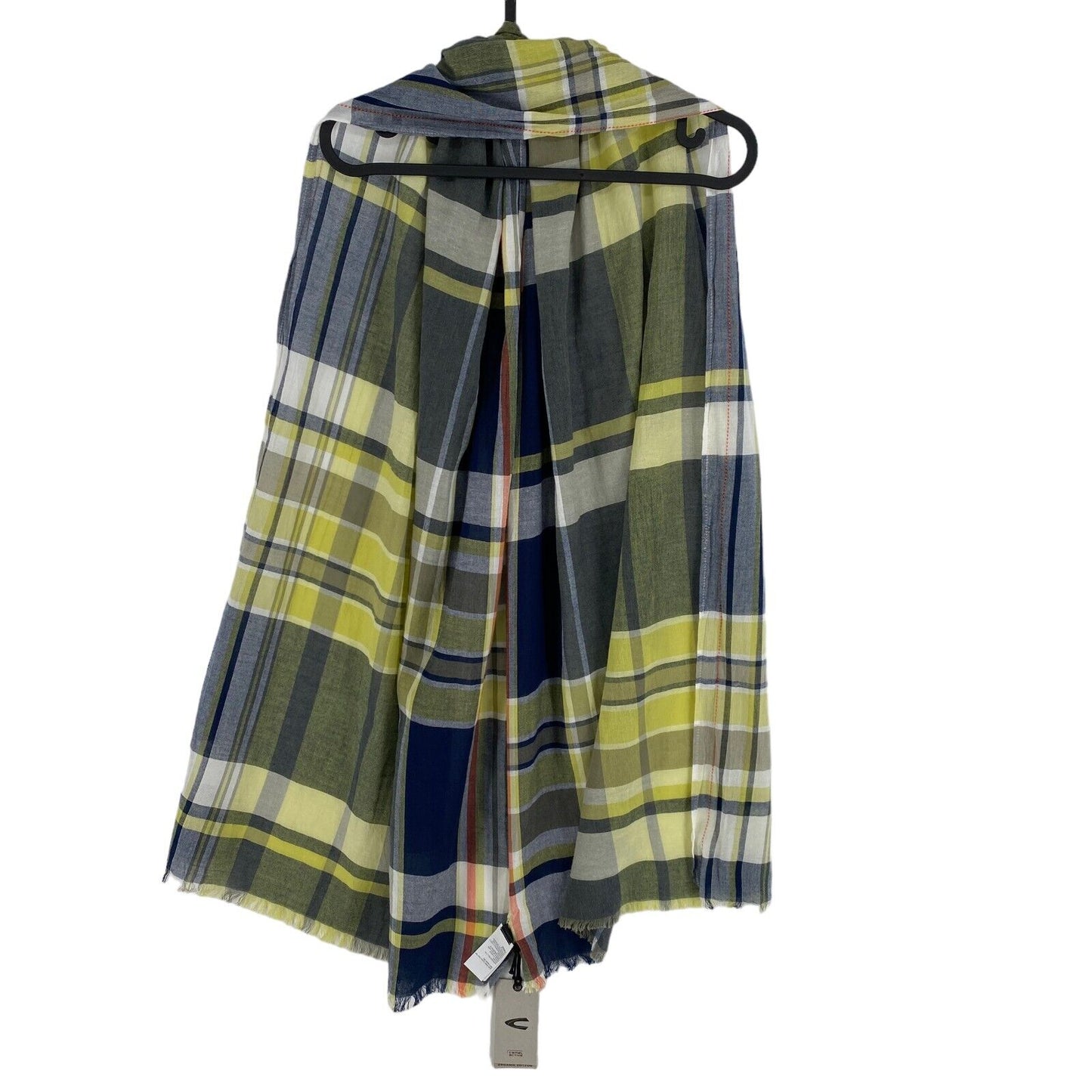 CAMEL ACTIVE Blue 100% Cotton Plaid Scarf Shawl