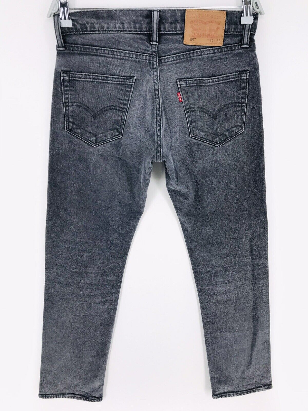 Levi‘s 504 Grey Stretch Straight Regular Fit Jeans Size W29 L30