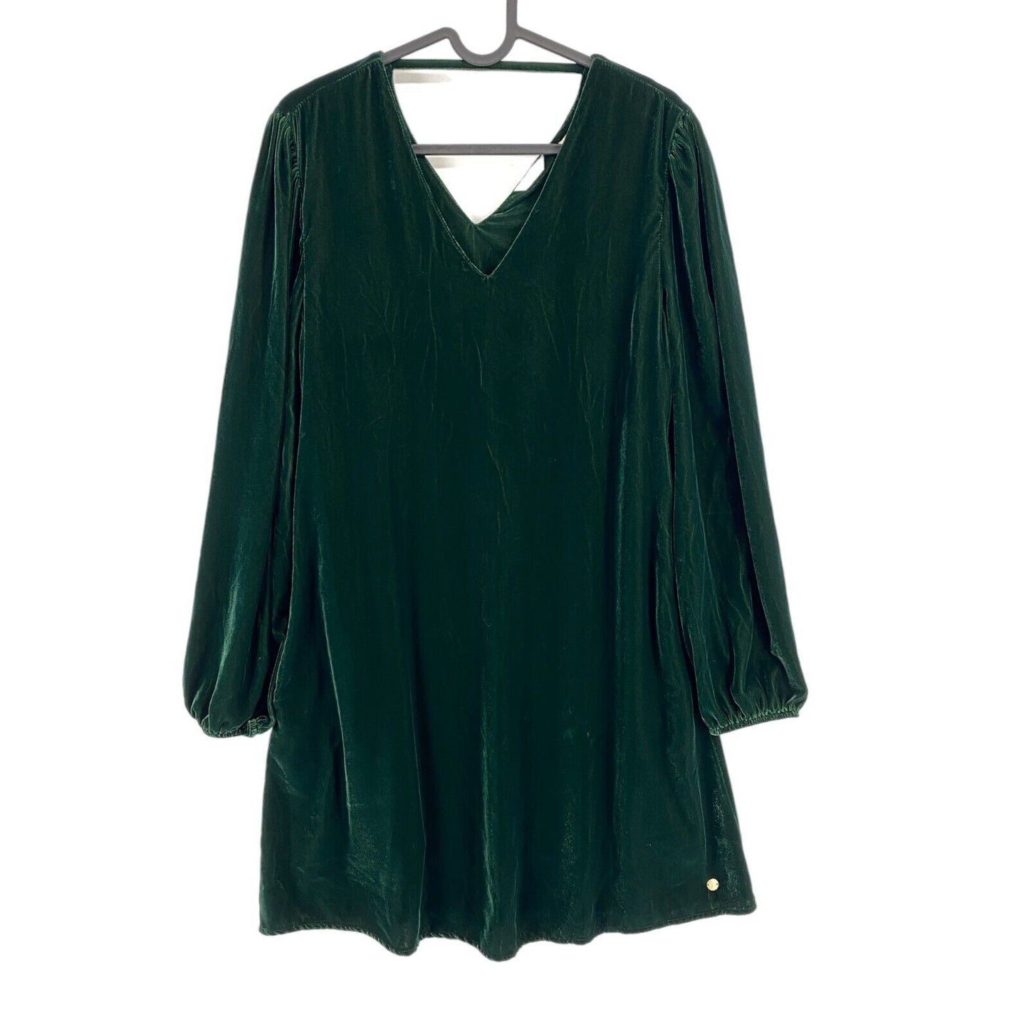 LA MARTINA Women Dark Green Long Sleeves Light Velvet Dress Size 1 / XS