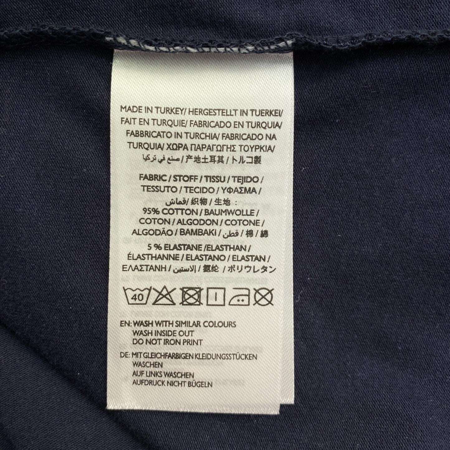 GANT T-Shirt mit Rundhalsausschnitt und langen Ärmeln, dunkelblau, gestreiftes Logo, Größe S