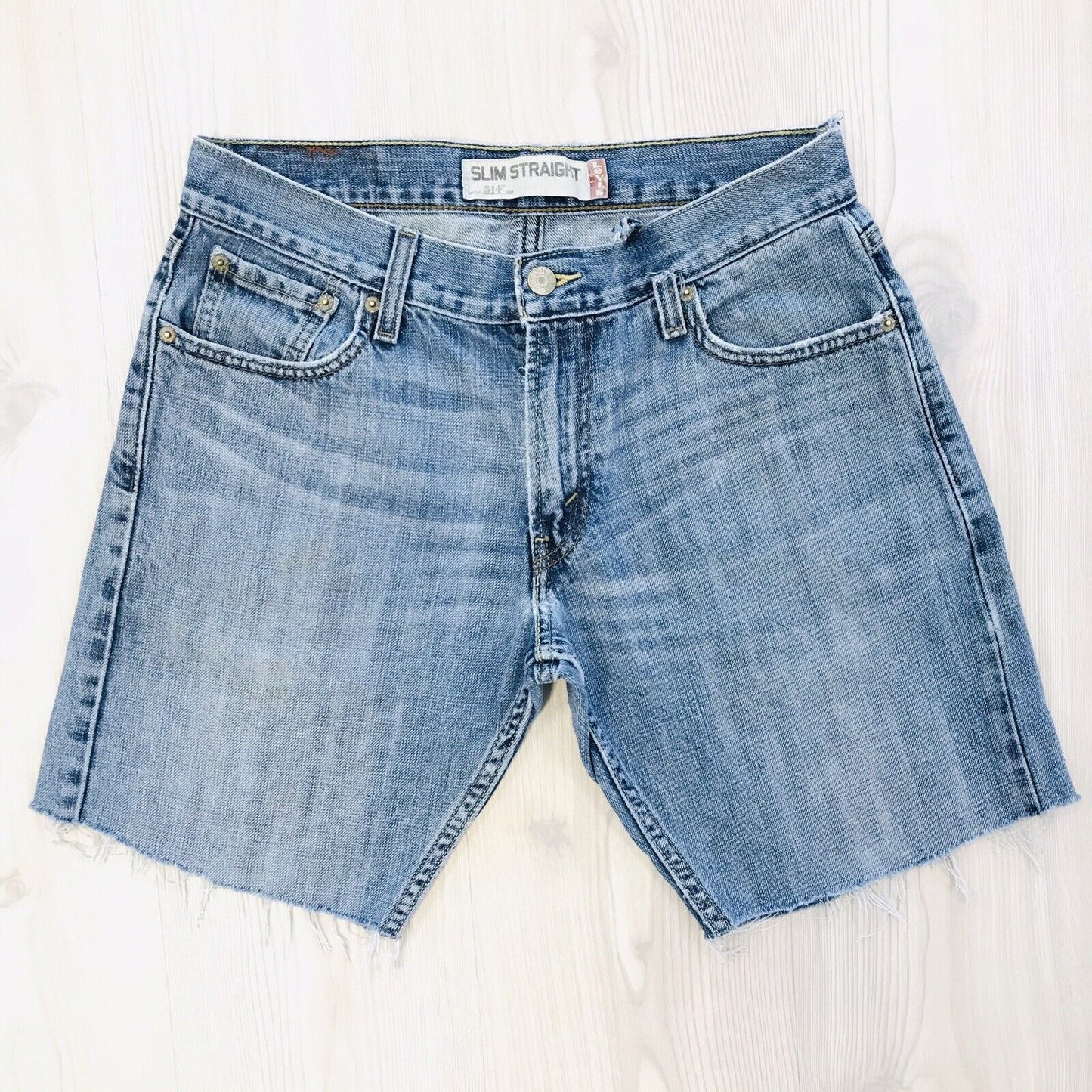 Levi's 514 Custom Made Blue Slim Straight Fit Cut-Off Shorts Size W30