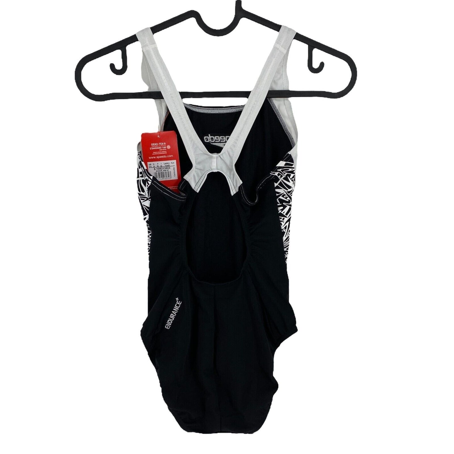 Women`s Speedo Black Endurance One Piece Swimsuit Size EU 36 UK 8 US 6