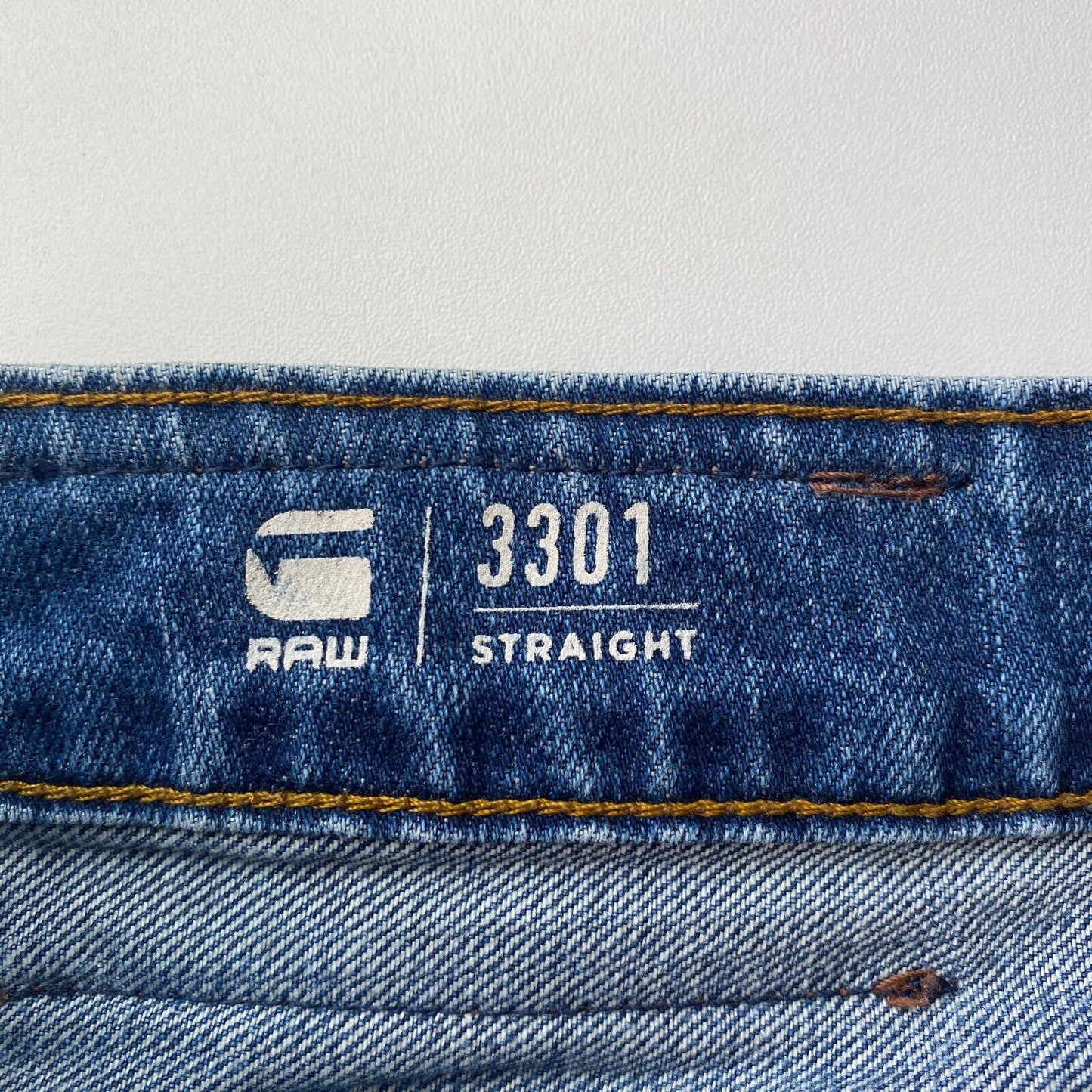 G-STAR 3301 Blue Regular Straight Fit Jeans Size W34 L30