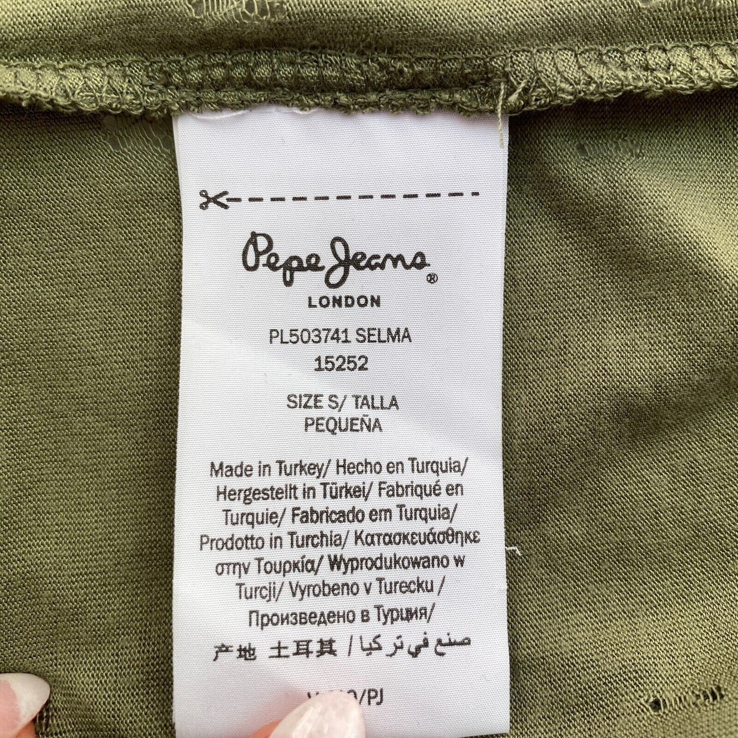 Pepe Jeans Women Green SELMA Crew Neck Short Sleeve T Shirt Size S