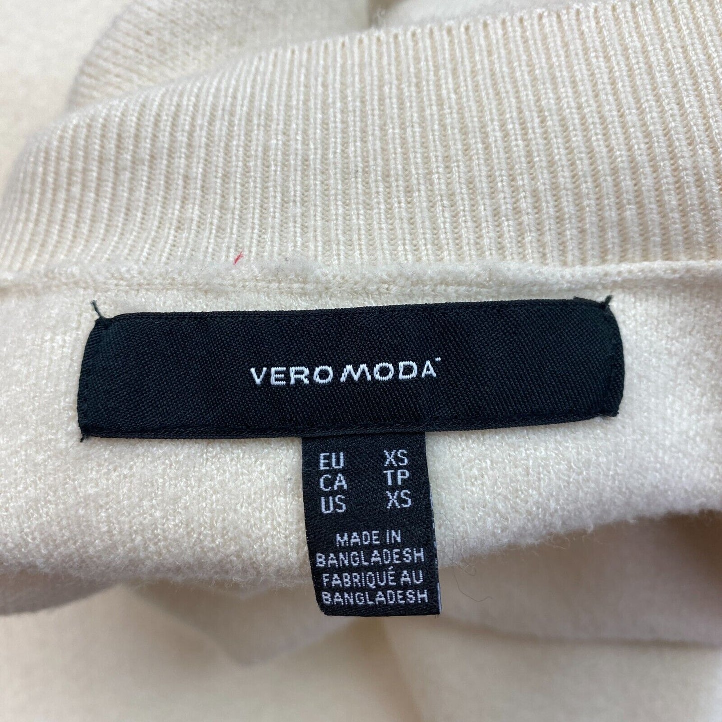 VERO MODA Robe pull beige à manches longues et col rond pour femme Taille XS