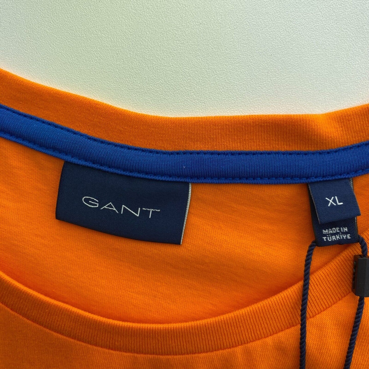 GANT Orange Contrast Logo Crew Neck T Shirt Size XL