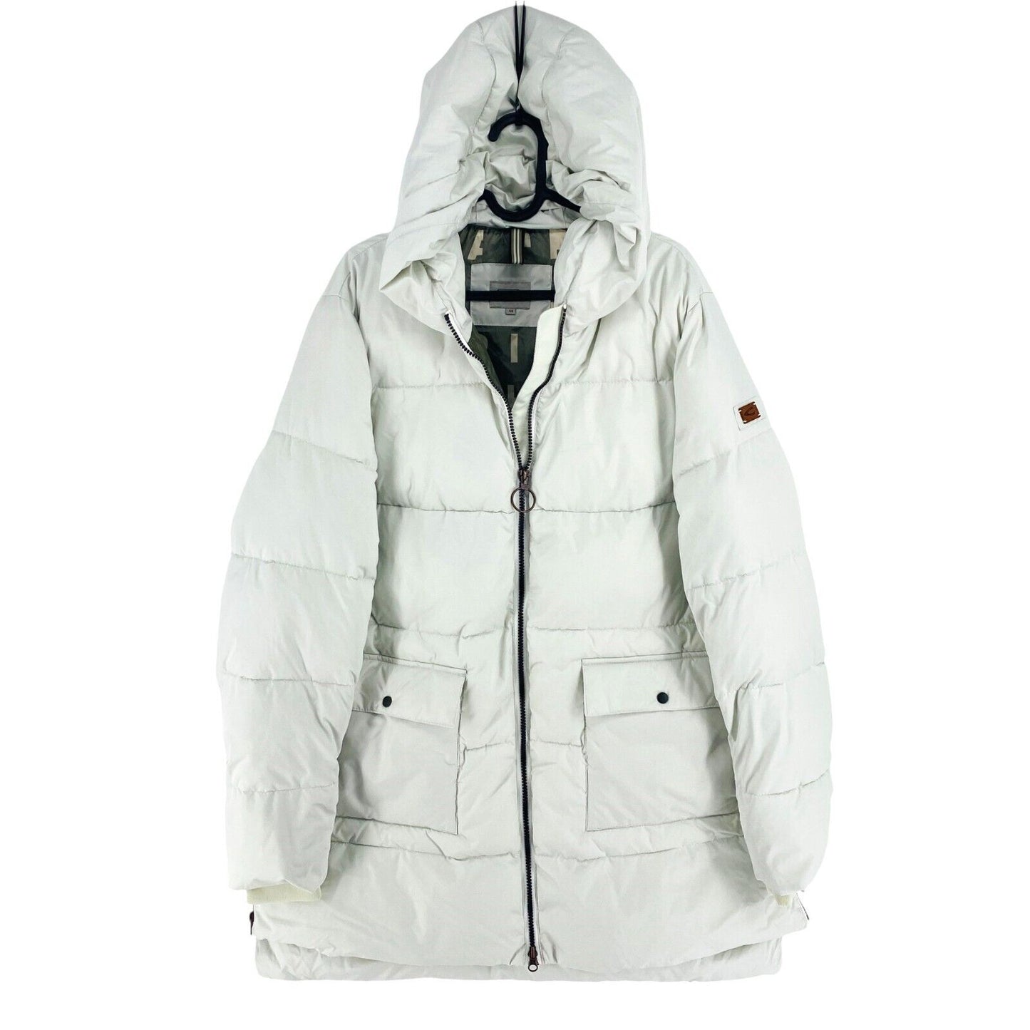 CAMEL ACTIVE Women White Hood Padded Parka Jacket Coat Size EU 44 UK 16 US 14