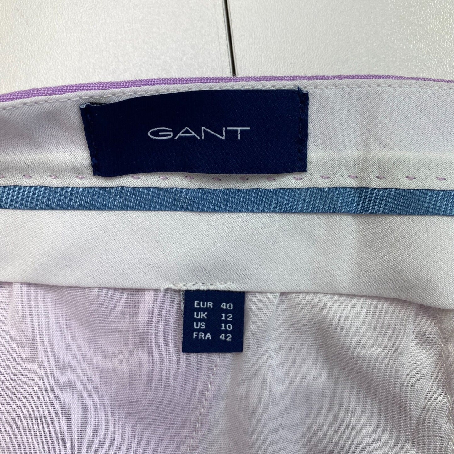 GANT Light Purple Stretch Linen Tapered Pants Trousers Size EU 40 UK 12 US 10