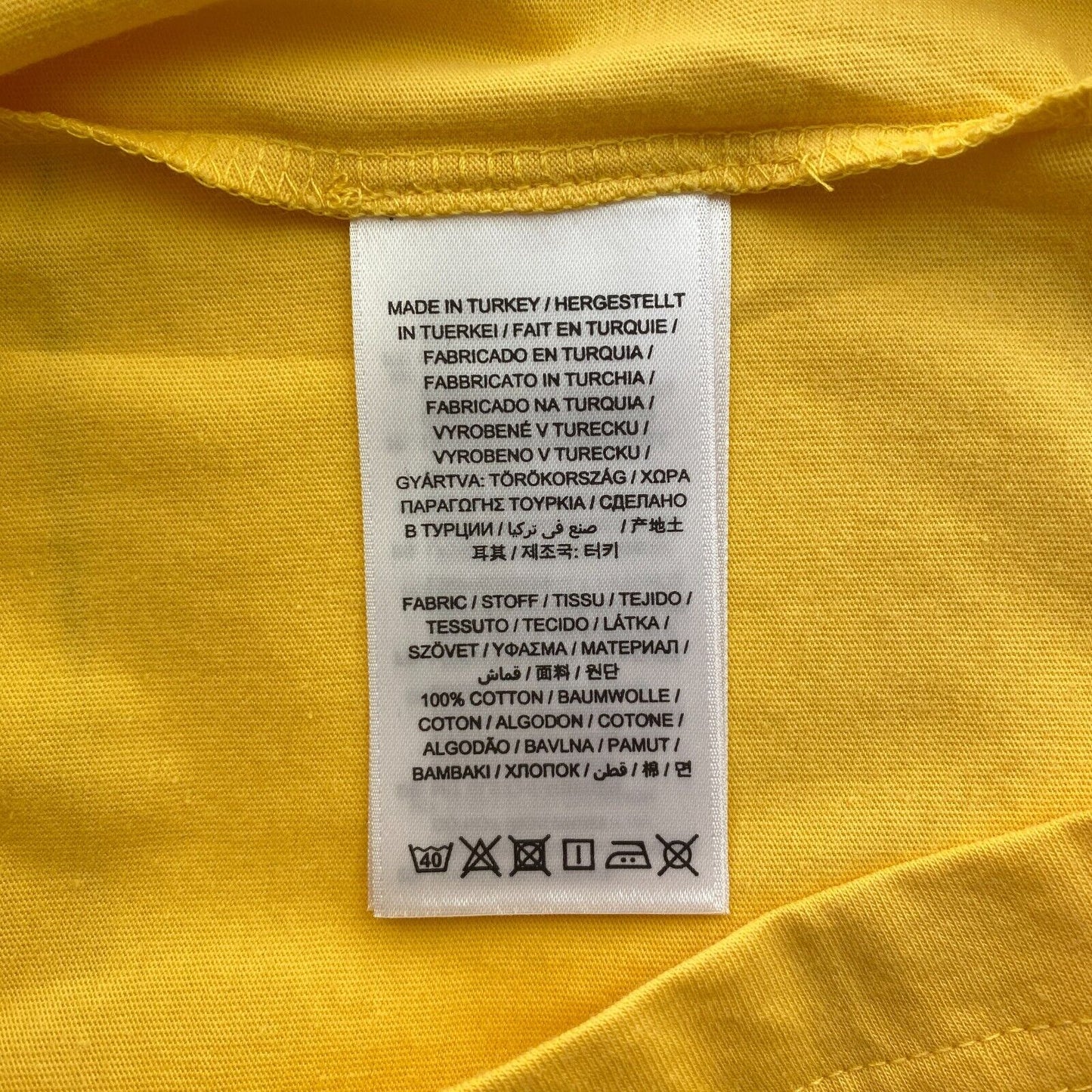 GANT Men Yellow Logo Crew Neck Short Sleeves T-Shirt Size L