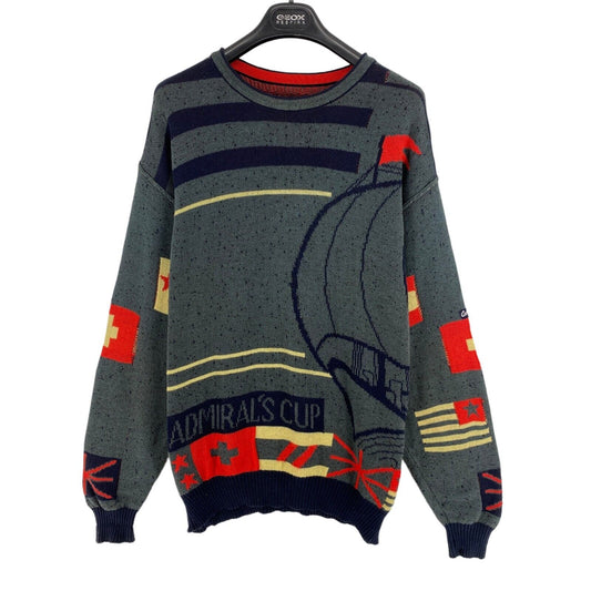 Cosby vintage Rétro années 90 Pull gris foncé Pull Taille EU 54 UK/US 44