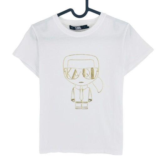 Karl Lagerfeld White Ikonik Karl Outline Crew Neck T Shirt Size XS