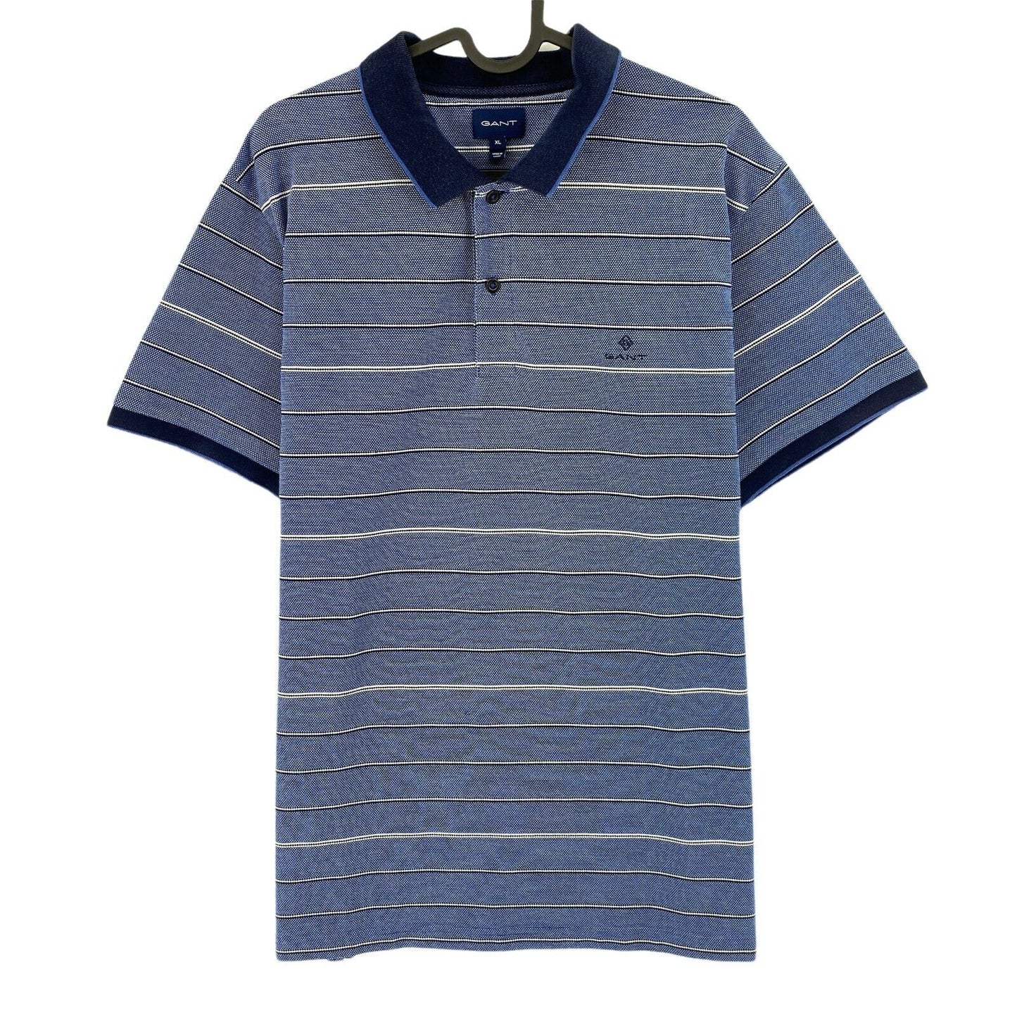 GANT Blue Striped Rugger Polo Neck T Shirt Size XL