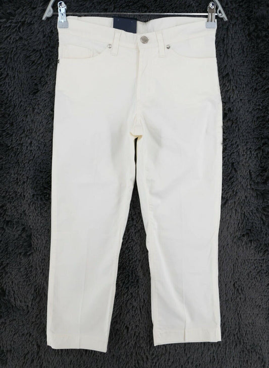 GANT White Dawn Baumwollsatin Caprihose Hose Größe 27 31