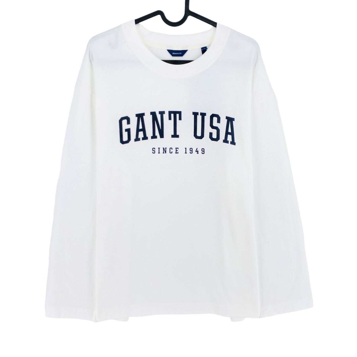 GANT White USA Graphic Oversized Long Sleeves T Shirt Size M