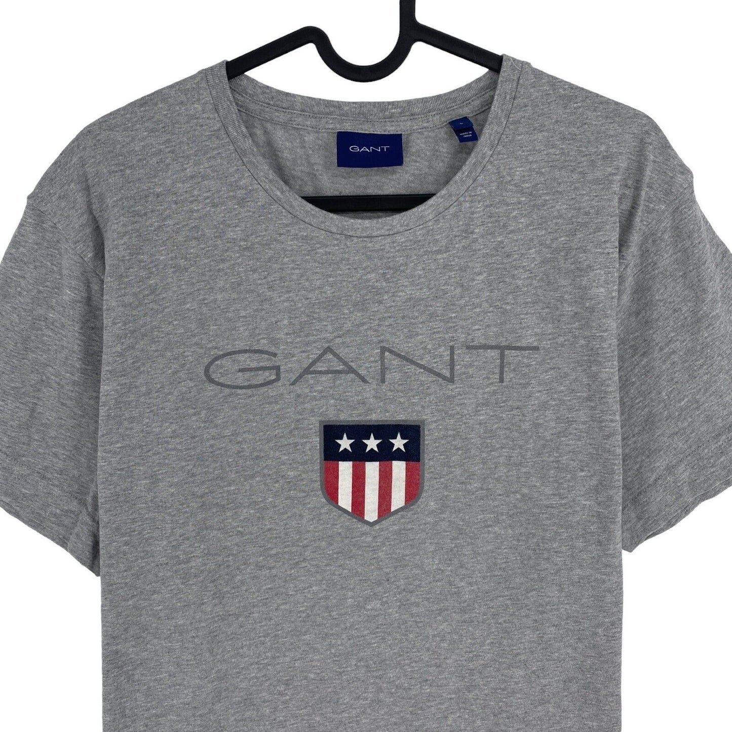 GANT Men Grey Retro Shield Crew Neck Short Sleeves T Shirt Size L