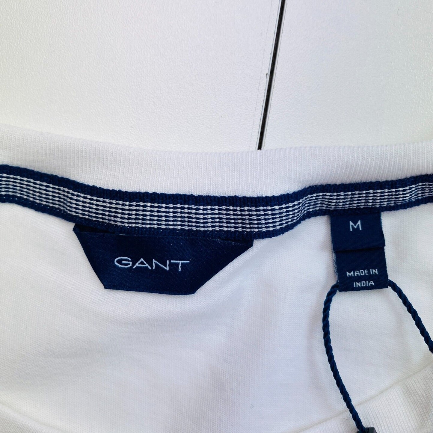 GANT Women White Lock Up Crew Neck Short Sleeves T Shirt Size M