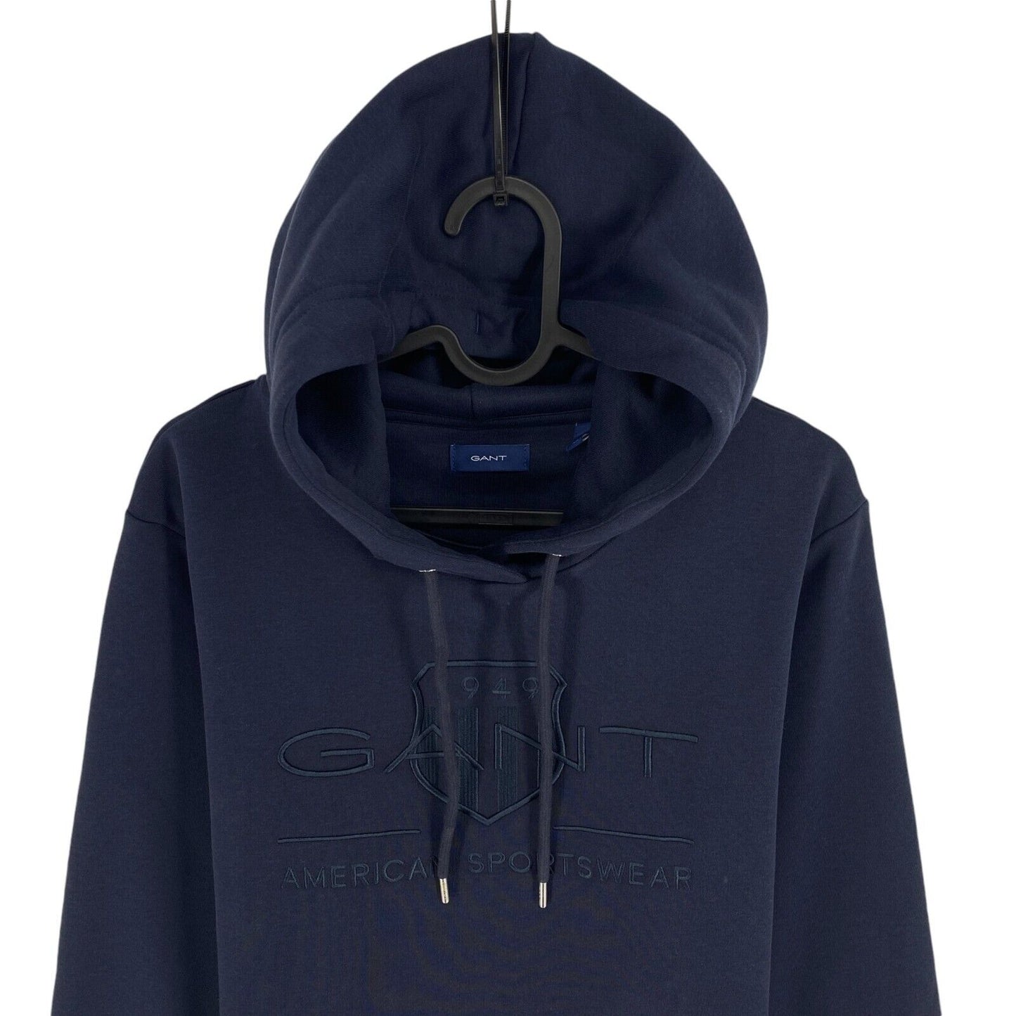 GANT Women Navy Blue Tonal Archive Shield Hoodie Sweater Pullover Size XS