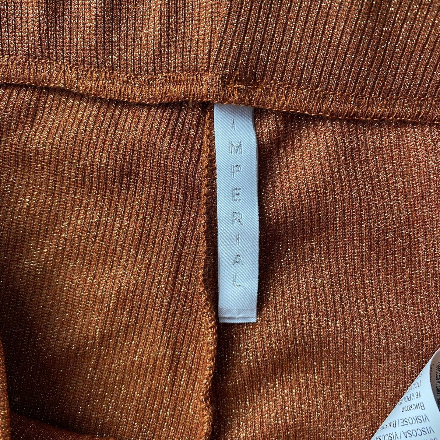 IMPERIAL Damen Hose in normaler Bootcut-Passform, Braun, Größe M W26, Made in Italy