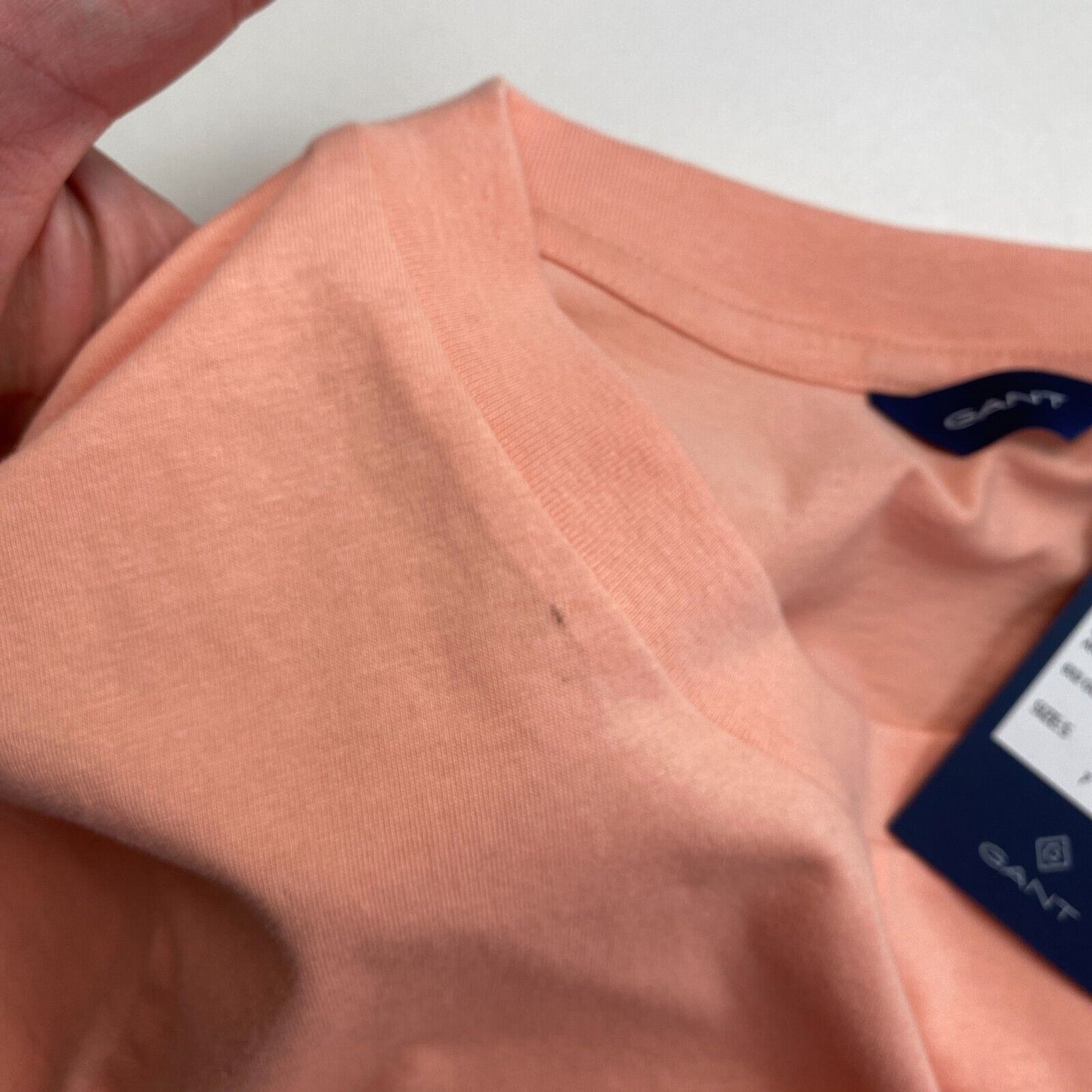 GANT Women Pinkish Orange Archive Shield SS Crew Neck T Shirt Size S