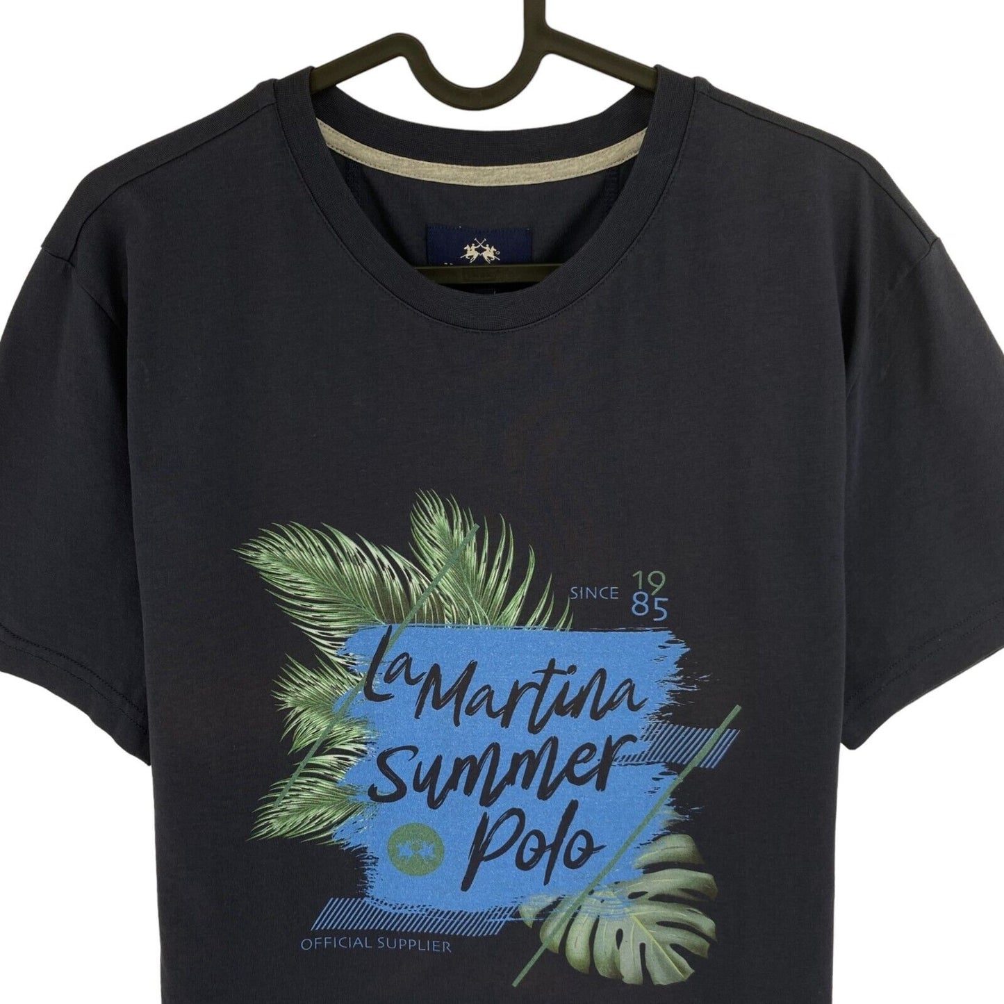 LA MARTINA T-Shirt aus Jersey mit Rundhalsausschnitt, Marineblau, Größe M