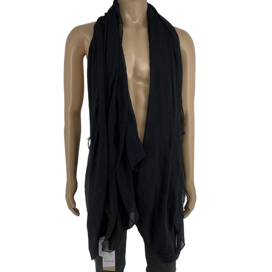 FRANSA Black Solid Scarf Shawl