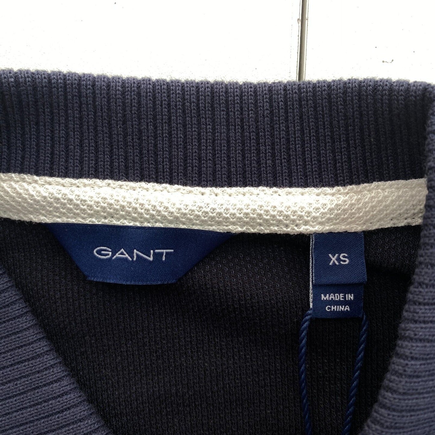 GANT Women Navy Blue Rope Icon Short Sleeves Pique Polo Shirt Size XS