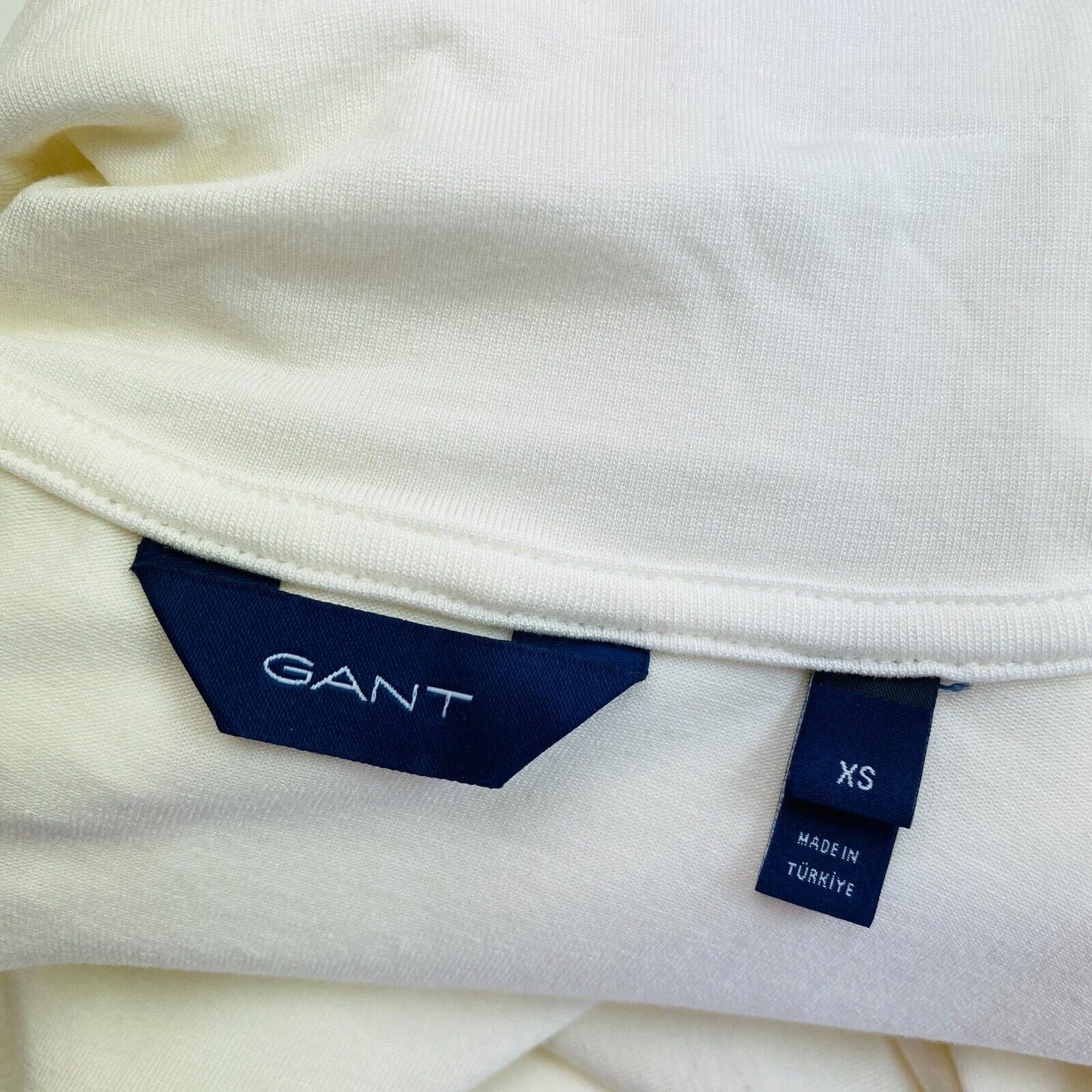 GANT White Jersey Roll Neck Long Sleeves T Shirt Size XS