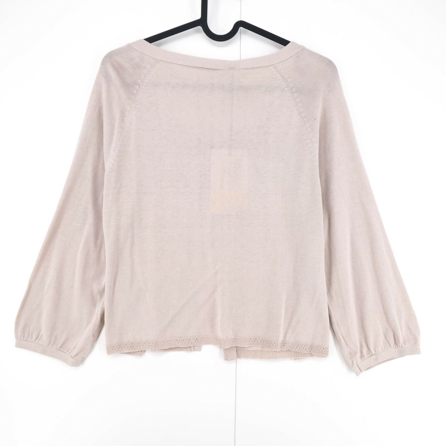 Persona Light Brown Silk Blend Crew Neck Cardigan Pull Jumper Taille S