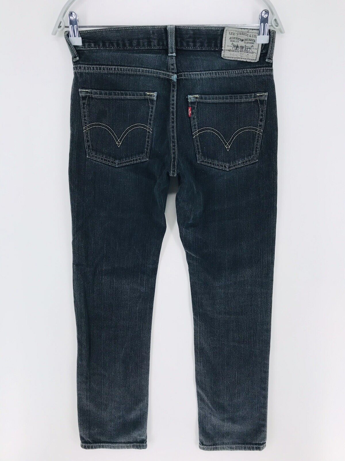 Vintage Levi's 510 Jungen Dunkelgrau Super Skinny Fit Jeans 16 Reg / W28 L28