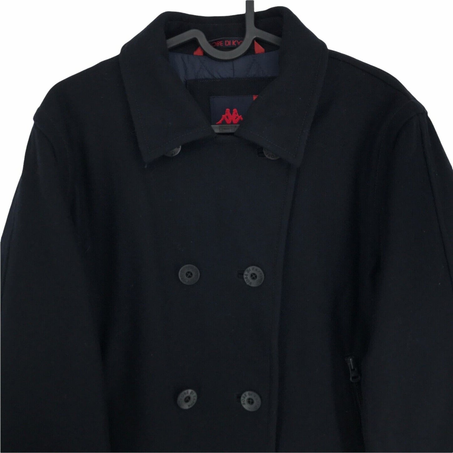 ROBE DI KAPPA Navy Blue Wool Blend Over Coat Jacket Size L