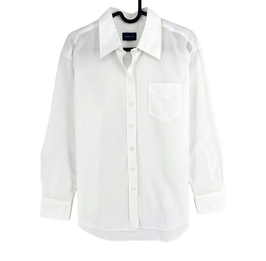 GANT Women White Relaxed Spread Lux Long Sleeve Shirt Size EU 36 UK 8 US 6