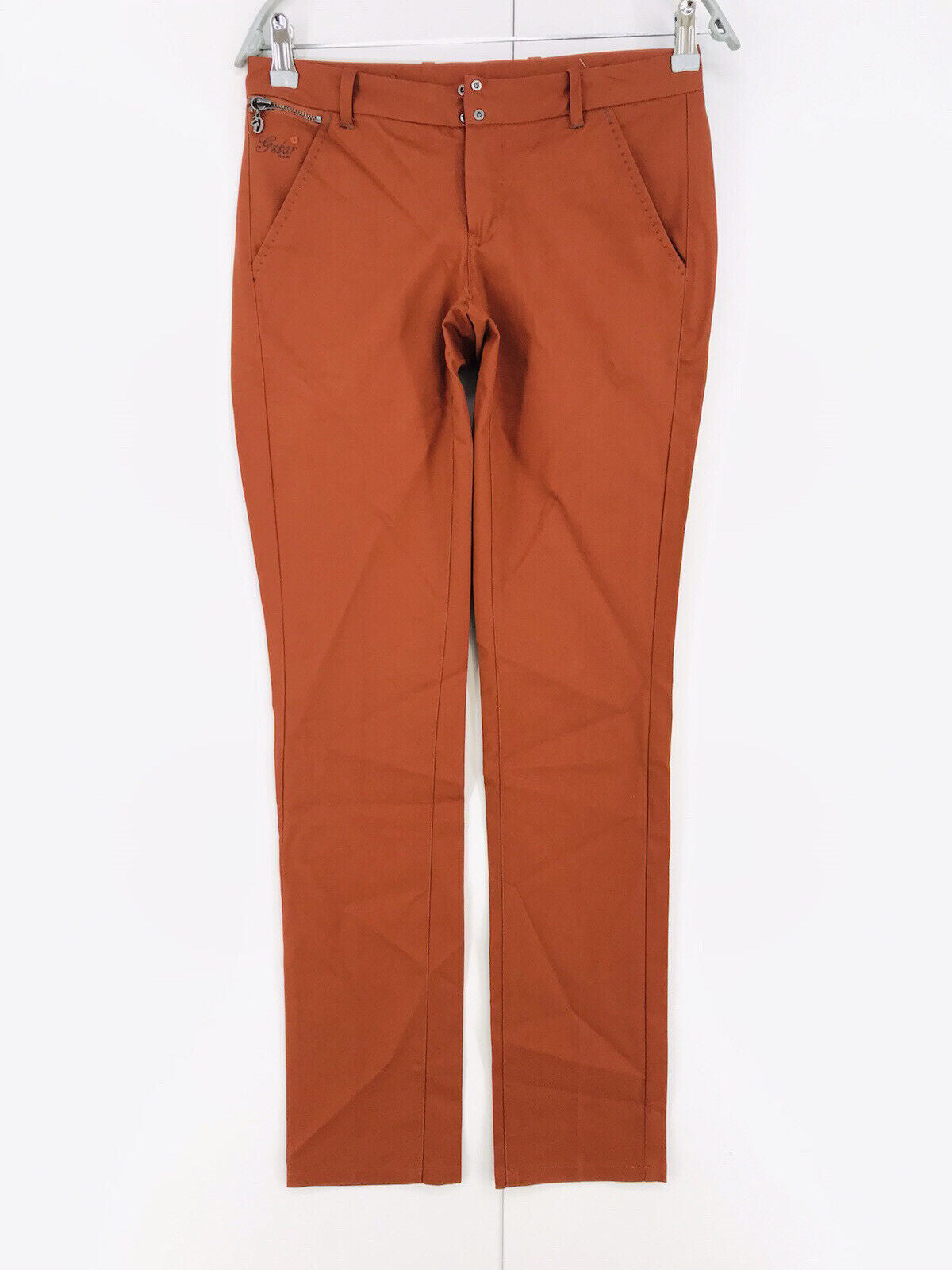 G-STAR RAW PORTER COJ Femme Orange Slim Tapered Fit Chino Pantalon Taille W26 L32