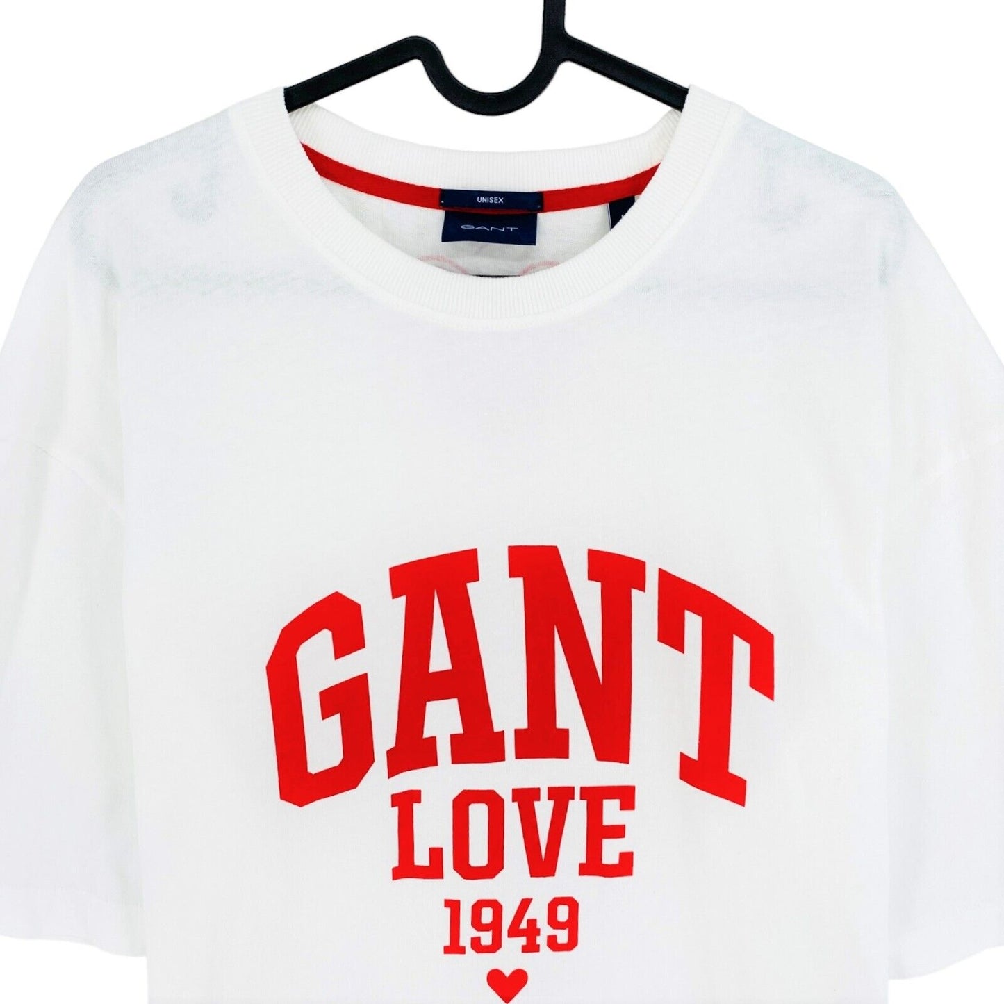 GANT Weißes Logo Unisex Rundhals-T-Shirt Größe L