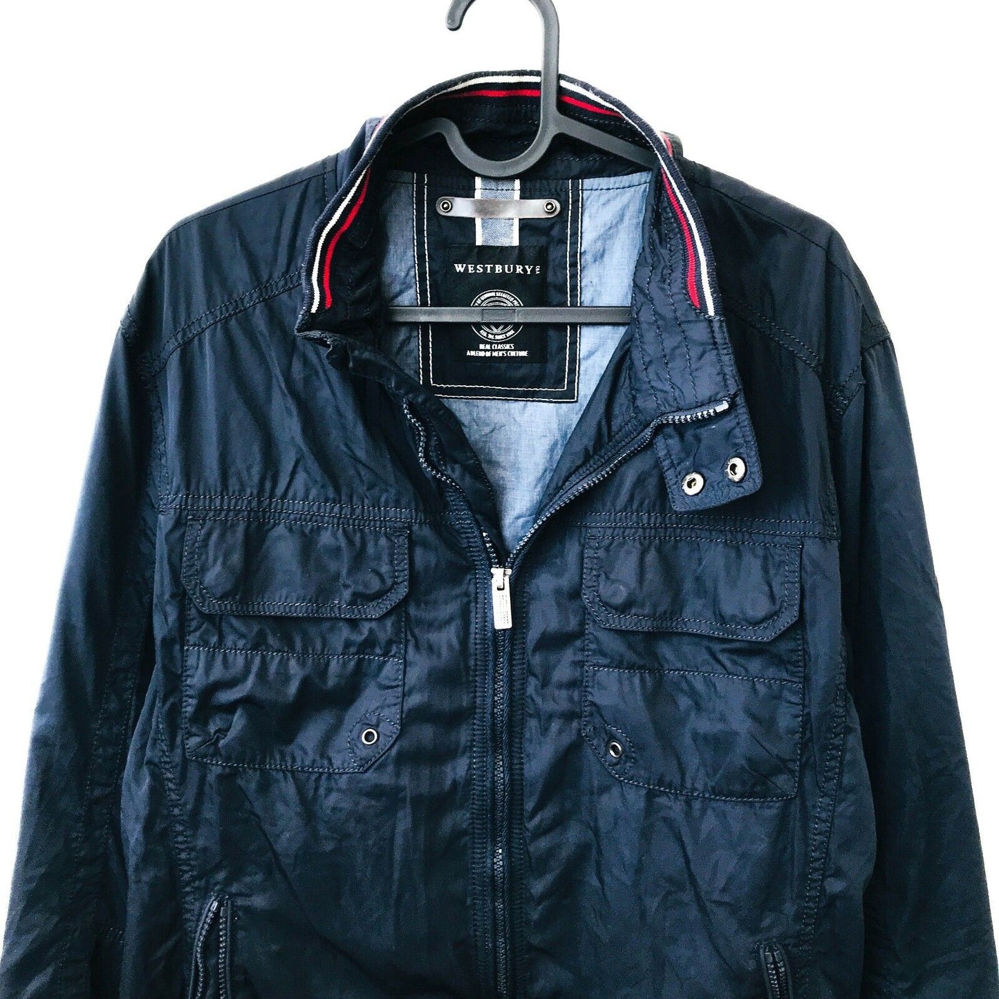 Westbury Dark Blue Classic Bomber Jacket Size EUR 50 US UK 40 / Large