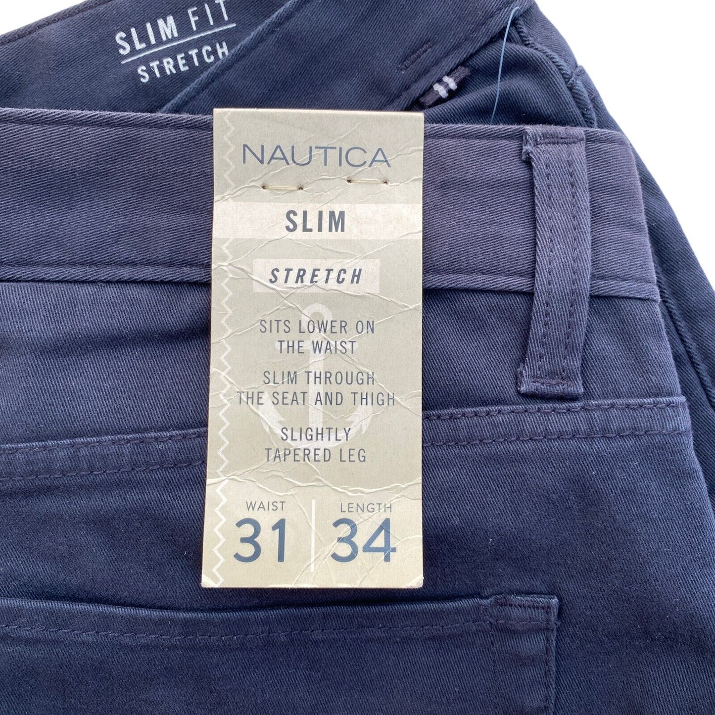 NAUTICA Dark Blue Stretch Tapered Slim Fit Jeans Size W31 L34