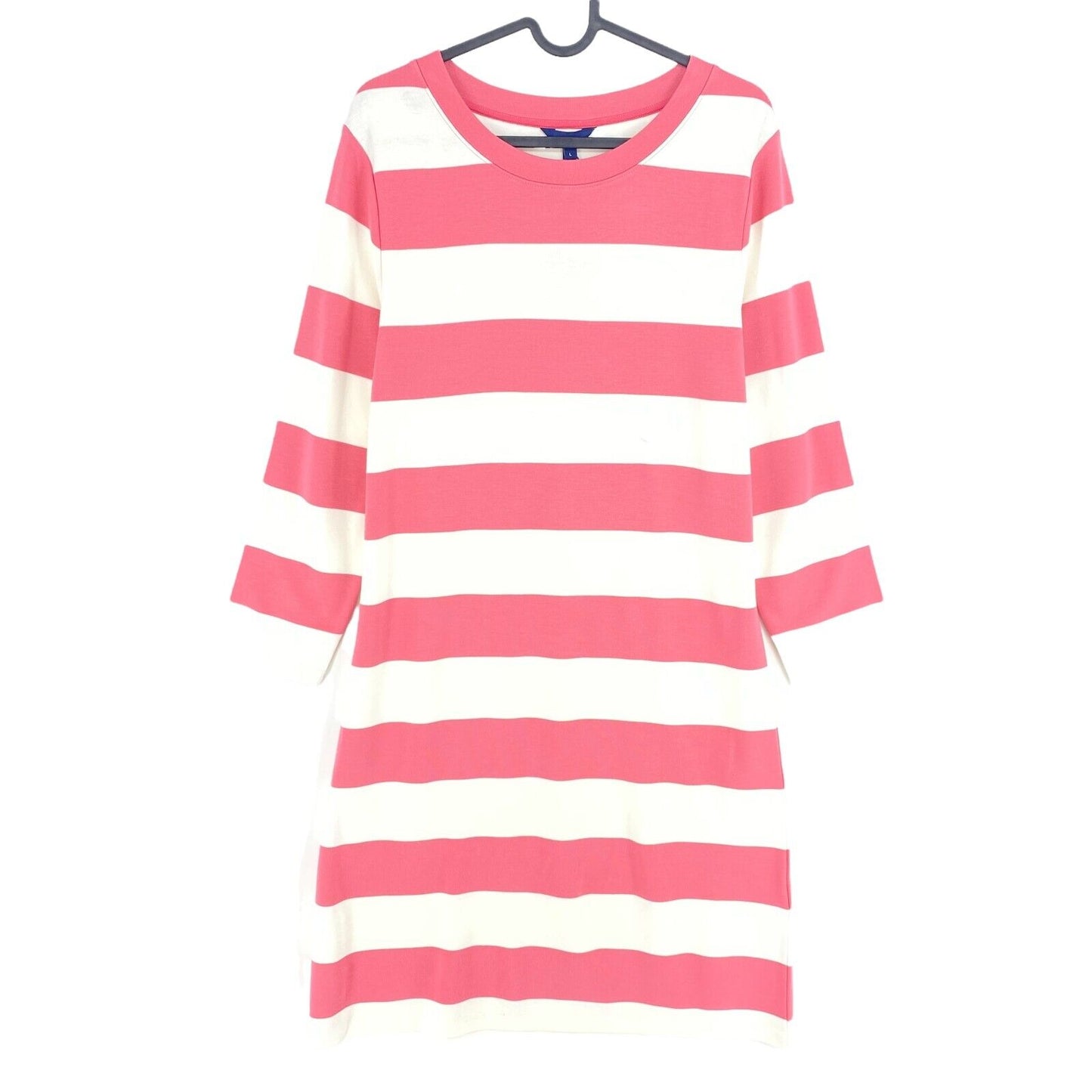 GANT Pink Bar Striped Jersey Long Sleeves A Line Dress Size L