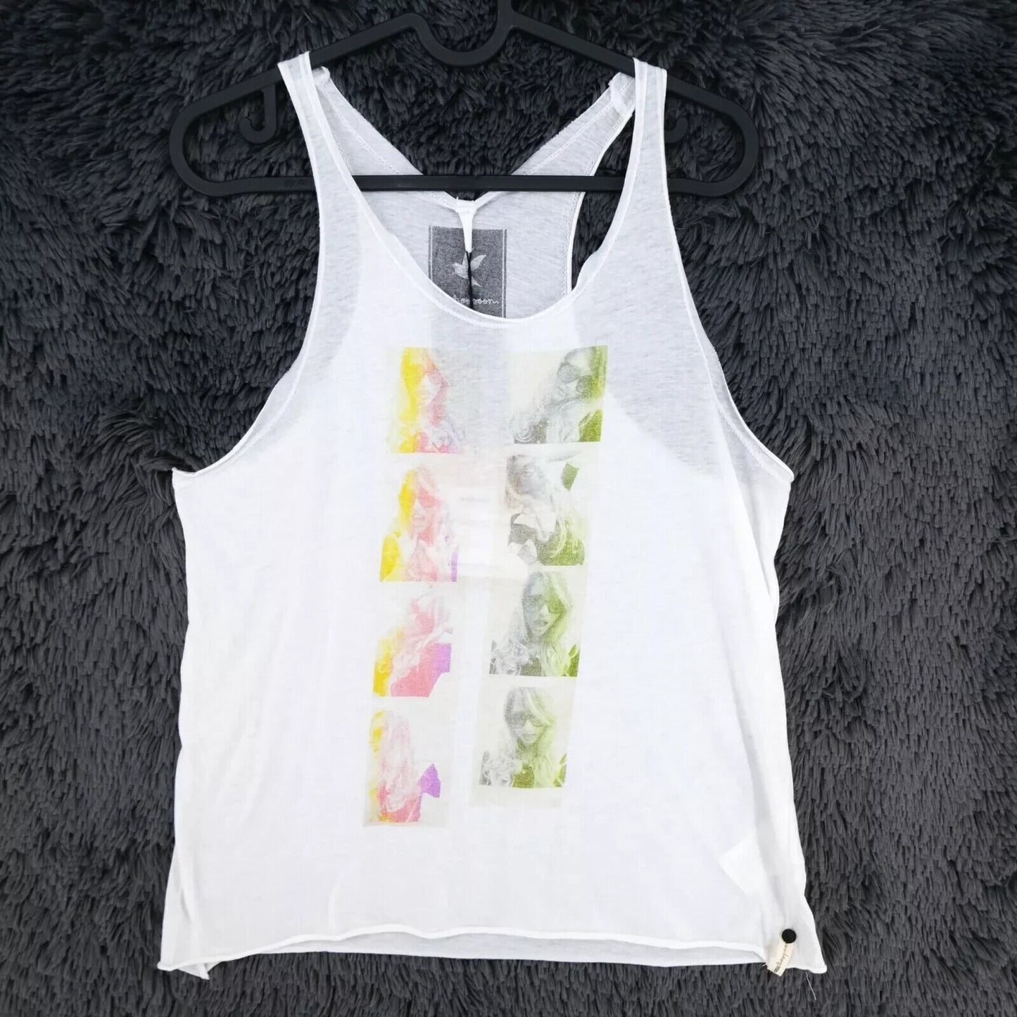 ONE TEASPOON White Graphic Print Tank Top T Shirt Size AU 10 EUR 34 UK 8 US 6