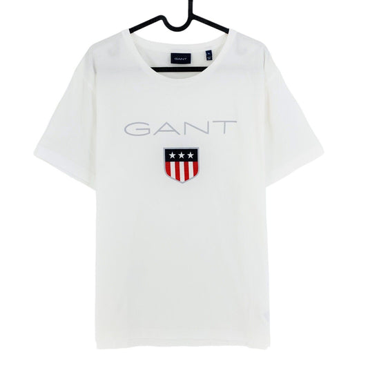 GANT White Retro Shield Crew Neck T Shirt Size XL