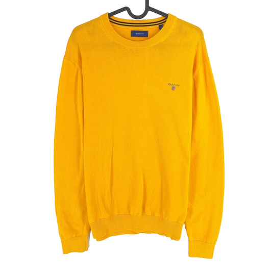 GANT Yellow Classic Cotton Crew Neck Sweater Pullover Jumper Size L