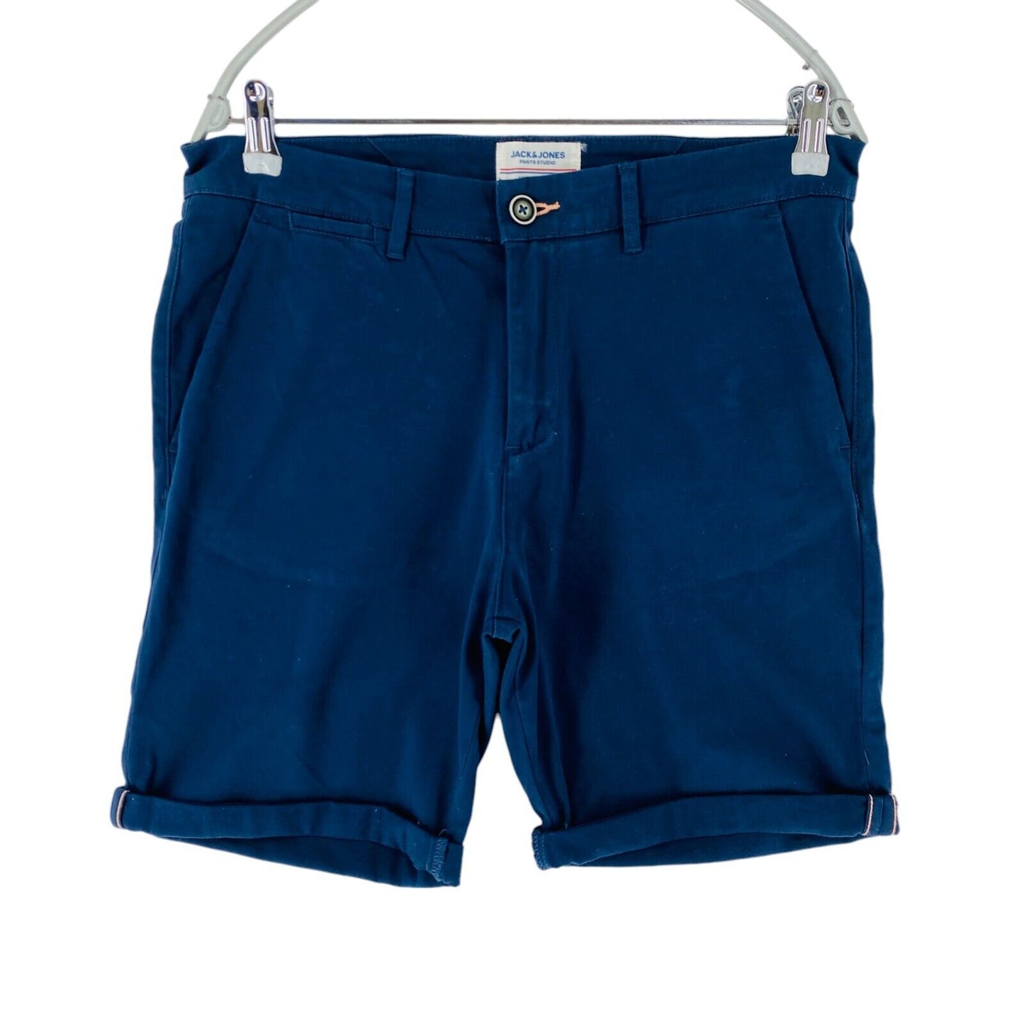 JACK & JONES Mens Dark Blue Regular Fit Chino Shorts Size M W32