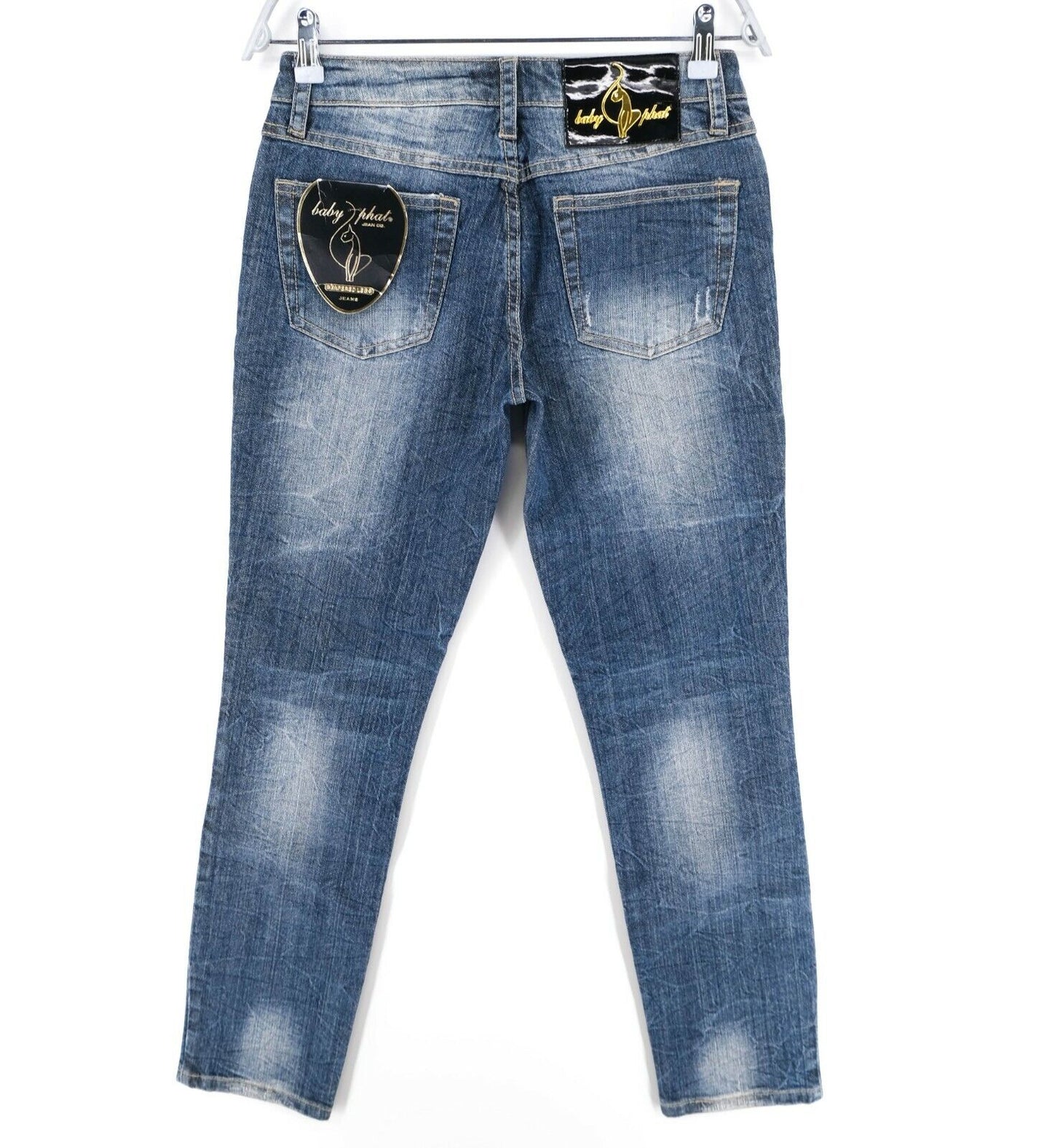 BABY PHAT, Stretch-Jeans mit konischem Bein, Blau, Größe 5 – W28