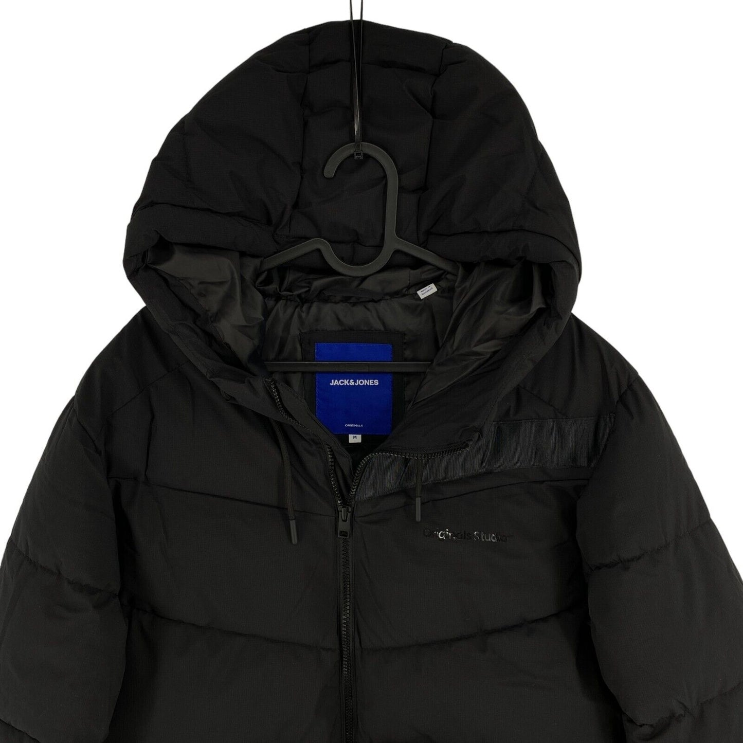 JACK&amp;JONES Homme Noir Vesterbro Capuche Puffer Manteau Veste Taille M