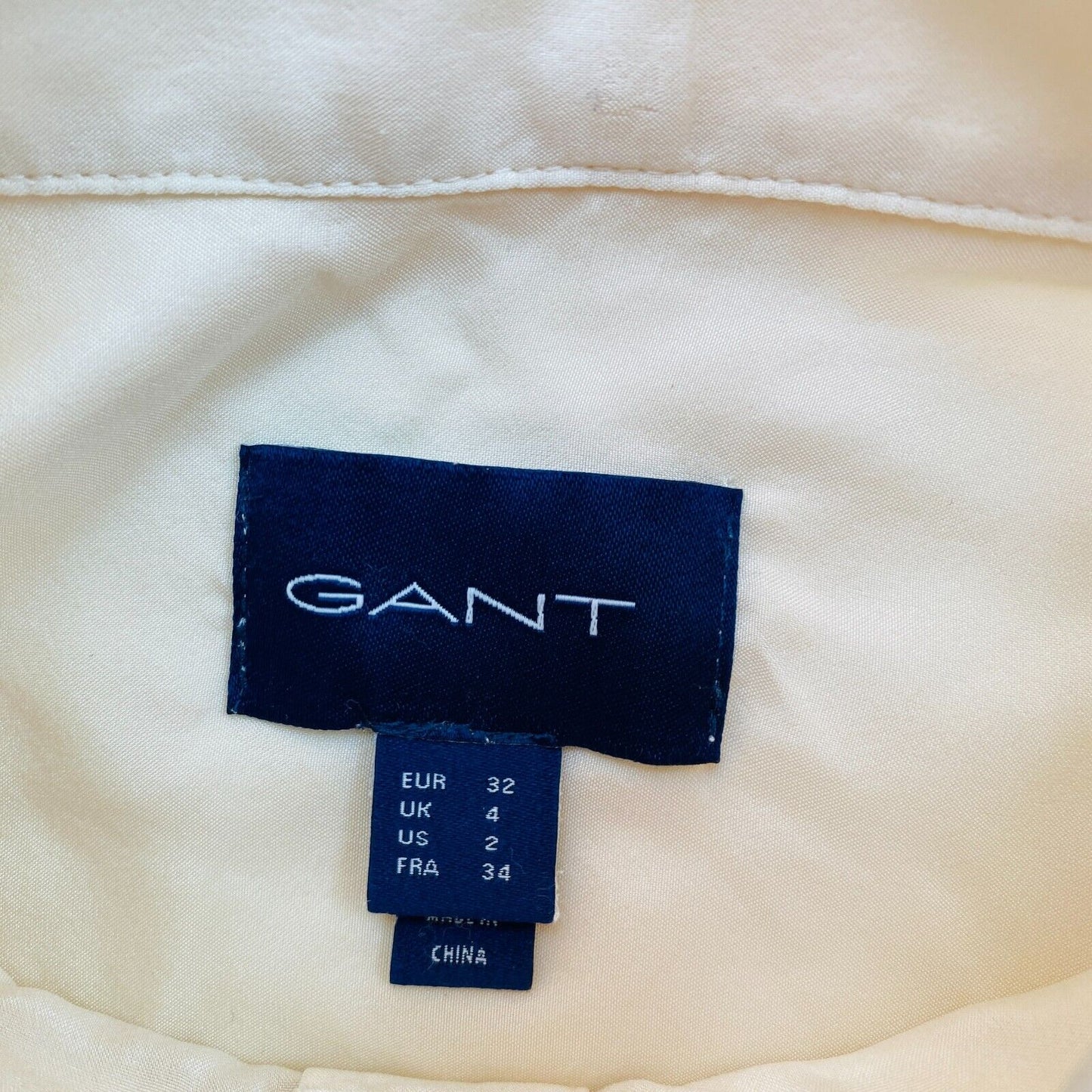 GANT Beige Relaxed LS Silk Shirt Size EU 34 UK 4 US 2