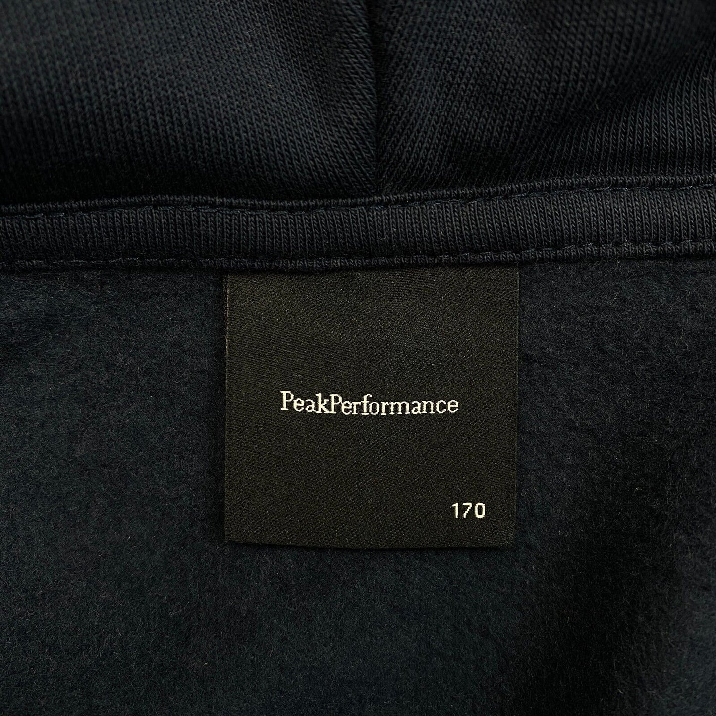 Peak Performance JR Navy Blue Full Zip Hoodie Sweater Jumper Size 170 cm