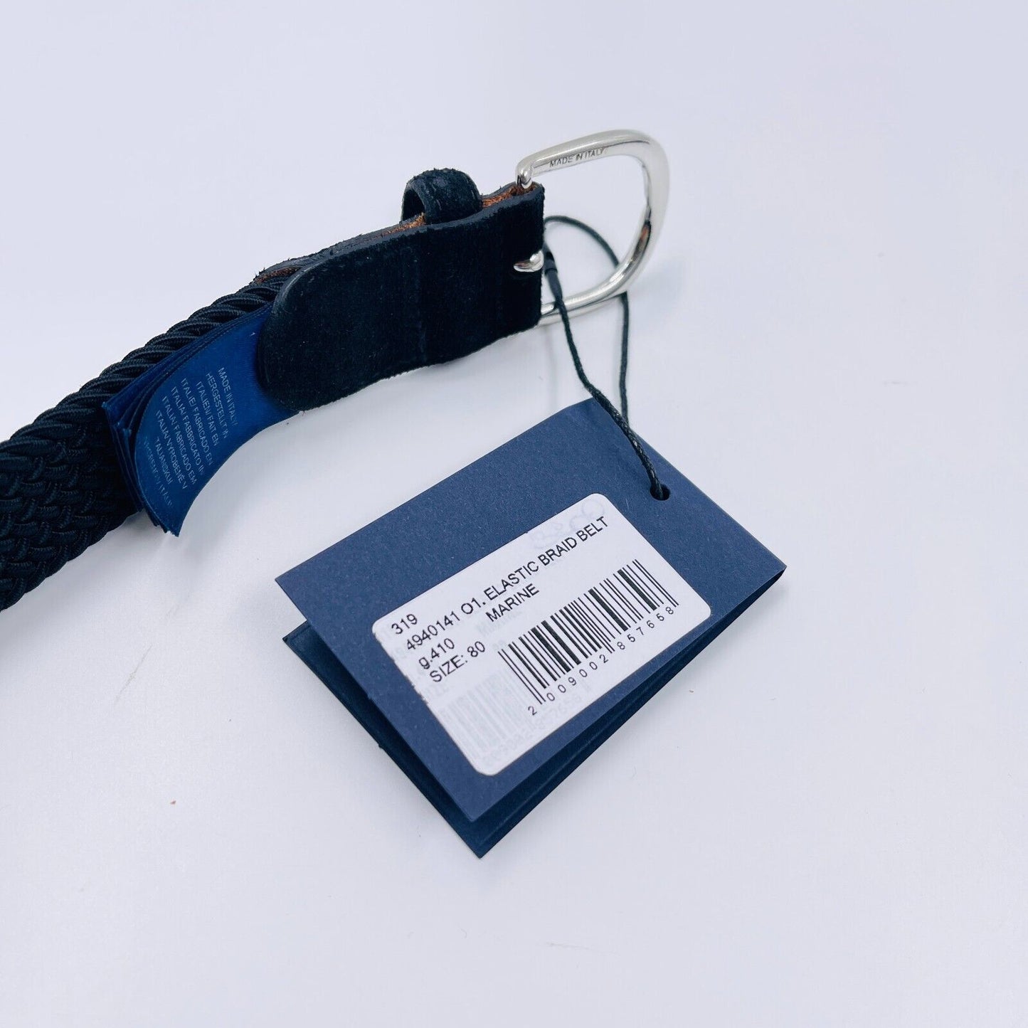 GANT Ladies Dark Blue Elastic Stretchy Braid Belt Size 80 cm 32 in.