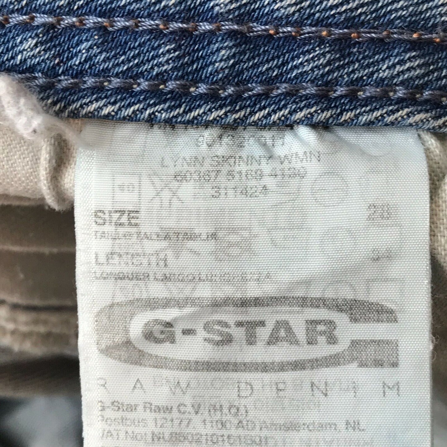 G-STAR RAW LYNN Women Blue Skinny Fit Jeans W28 L34 Made In Italy