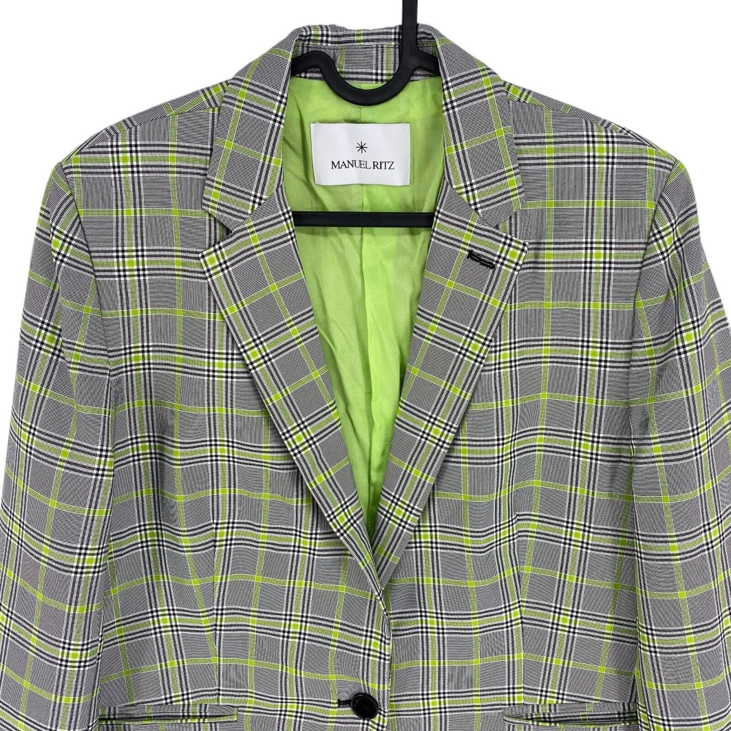 Manuel Ritz Green Check Blazer Jacket Size IT 44 EU 40 UK 12 US 10