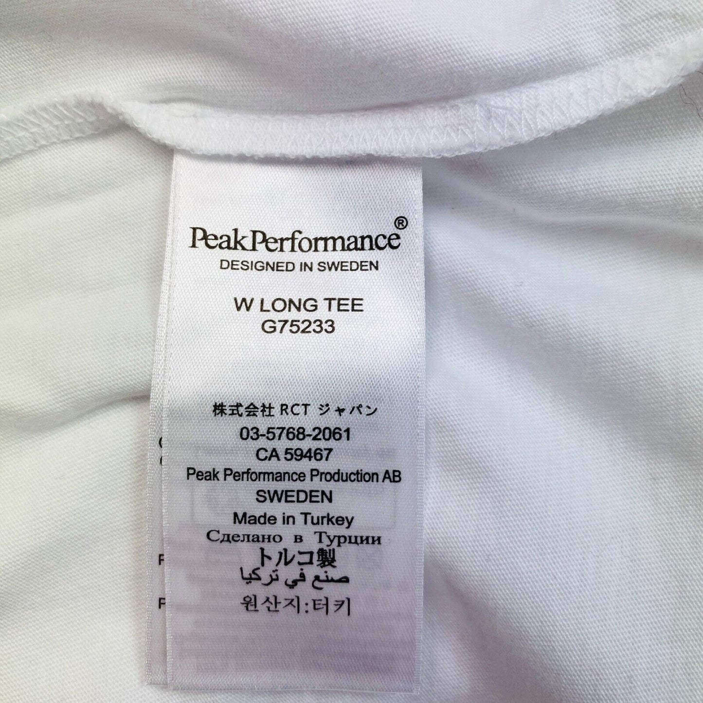 Peak Performance White Relaxed Long T Shirt Size XS