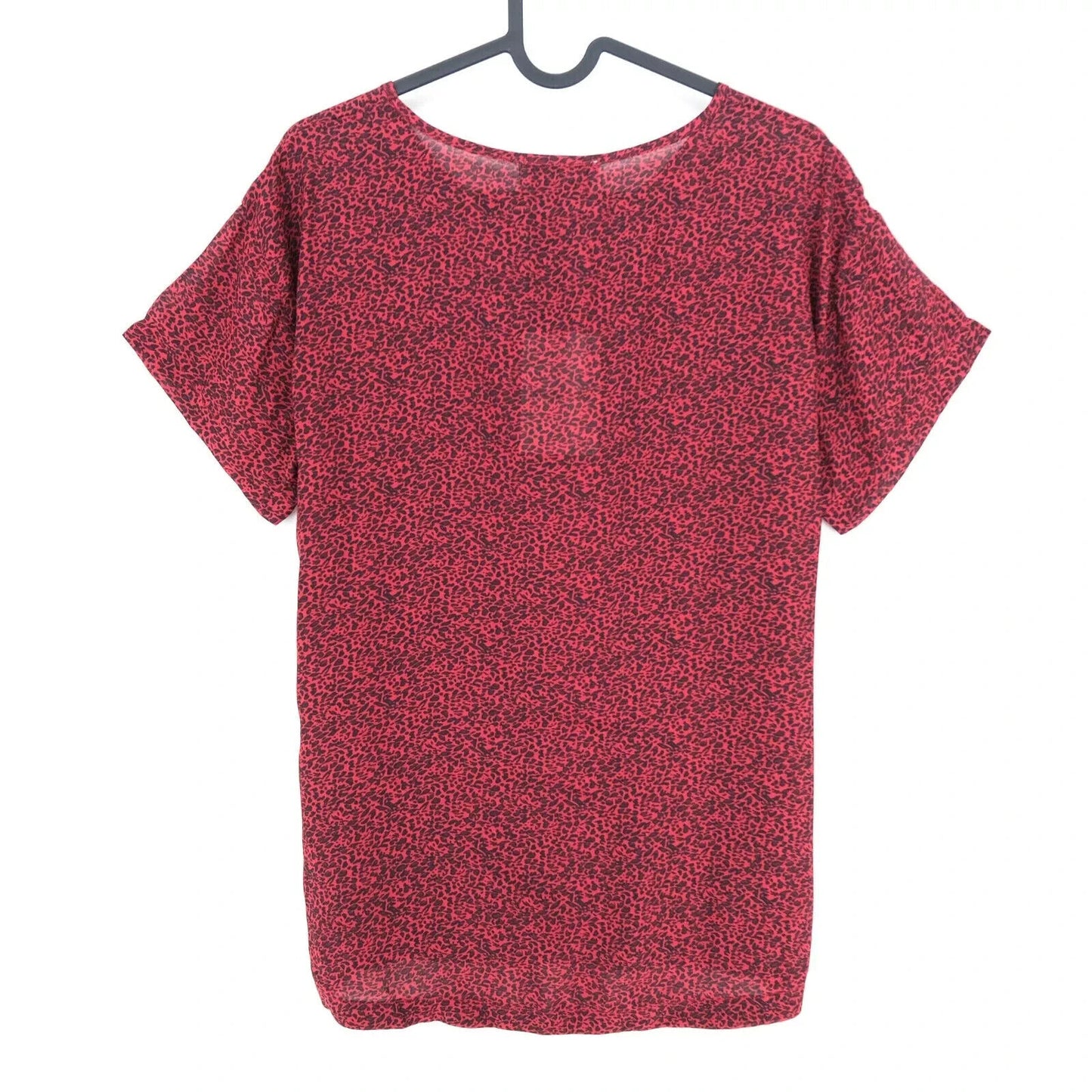 RRP €59 MODSTROM Red Leo Print Crew Neck Blouse Top T Shirt Size L