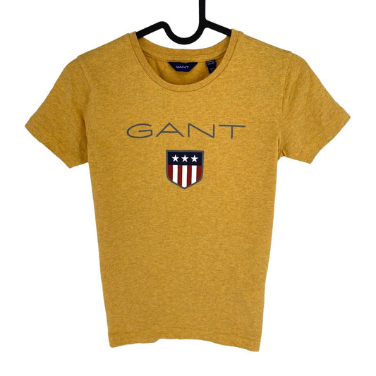 GANT Boys Yellow Shield Crew Neck SS T Shirt Size 9-10 Years 134/140 cm